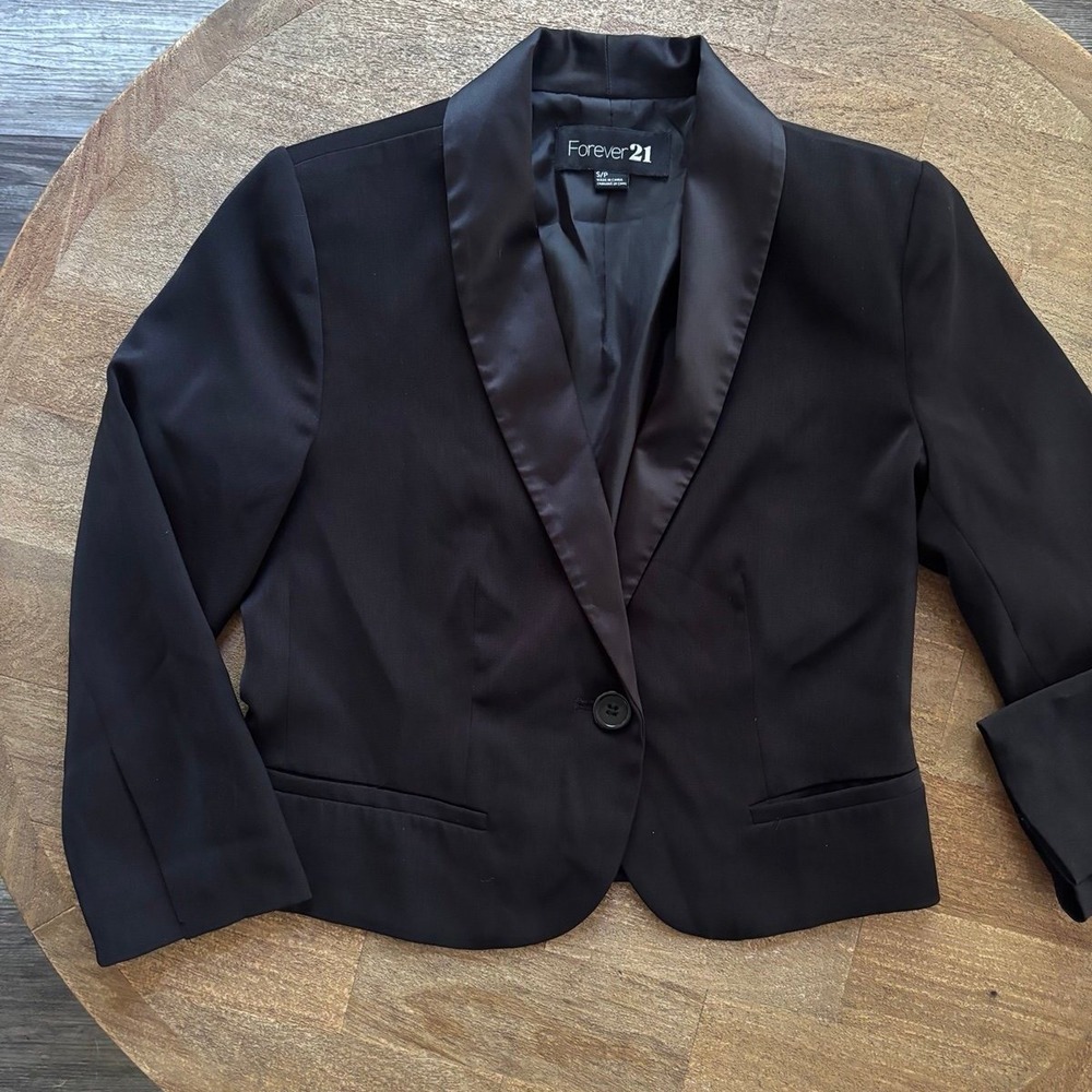 Forever 21 Black Party Glam Blazer S/P
